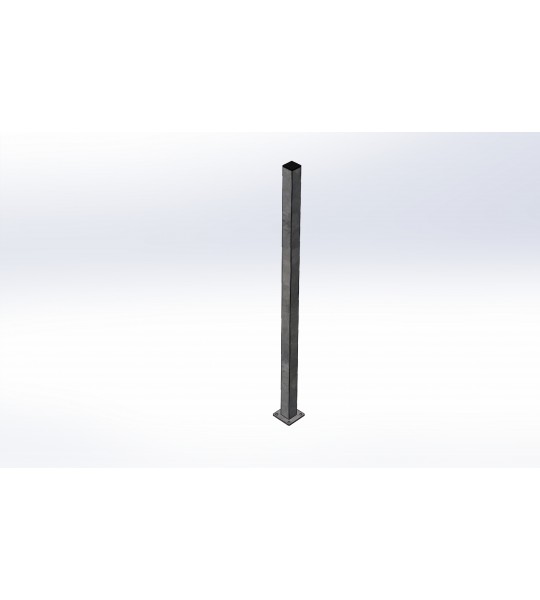 Galvaniseret stål stolpe på fodplade til din terrasse eller mindre havehegn rør 50x50mm
